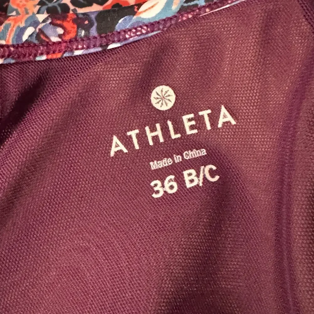Athleta SZ 36 B/C Marrakesh Twister Tankini Swim Top Criss-Cross Straps Padded